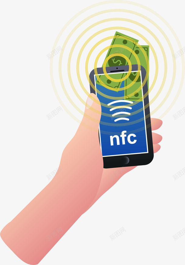 手机迷你风格NFC矢量图eps免抠素材_新图网 https://ixintu.com NFC支付 卡通NFC 支付方式 无线支付 矢量NFC 迷你风格 矢量图