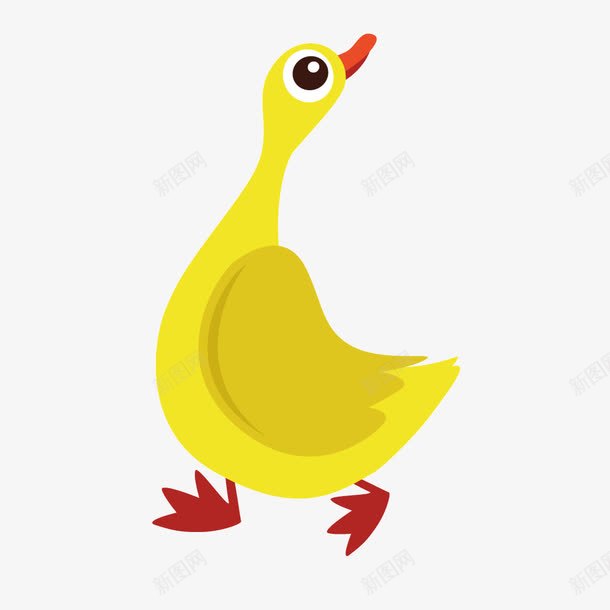 卡通扭头的鸭子png免抠素材_新图网 https://ixintu.com 卡通鸭子 扭头的鸭子 矢量黄色鸭子 鸭子