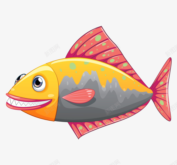 卡通手绘彩色红色鱼矢量图ai免抠素材_新图网 https://ixintu.com 卡通的鱼 平面鱼素材 彩色的鱼 手绘的红色鱼 矢量鱼 矢量图