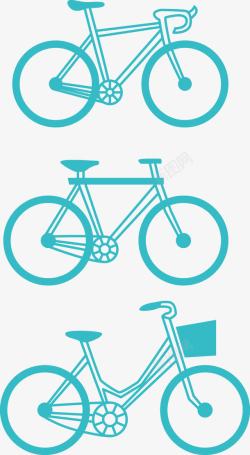 蓝色卡通自行车矢量图素材