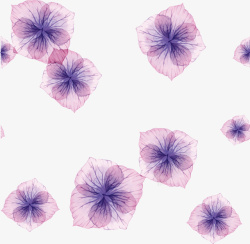 紫色清新鲜花漂浮素材