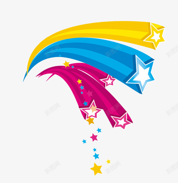 彩色立体星星装饰图案png免抠素材_新图网 https://ixintu.com 免抠PNG 彩色 立体星星 装饰图案