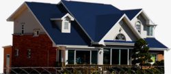 蓝色屋顶别墅建筑素材