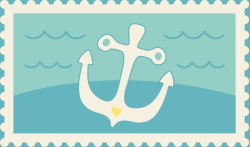 灯塔邮票帆船船锚矢量图高清图片