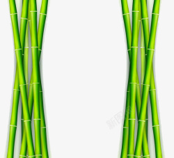 嫩绿色海报嫩绿色竹边框对称边框高清图片