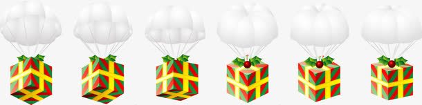 圣诞节png免抠素材_新图网 https://ixintu.com 卡通矢量 圣诞节矢量元素 礼物 降落伞