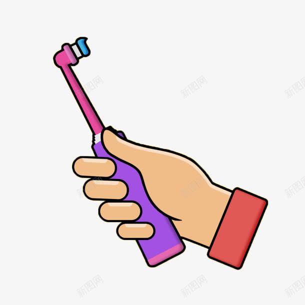 手握电动牙刷png免抠素材_新图网 https://ixintu.com 口腔清洁 牙刷 牙膏 牙齿 电动牙刷