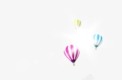 彩色梦幻漂浮热气球素材