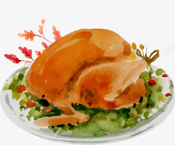 卡通手绘一盘鸡肉png免抠素材_新图网 https://ixintu.com 一盘鸡肉 创意 动漫动画 卡通手绘 简约 美食
