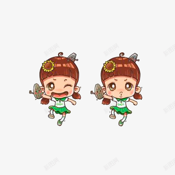 拿些瓜子跳舞的小女孩psd免抠素材_新图网 https://ixintu.com 可爱的小女孩 拿着瓜子跳舞的小女孩 瓜子卡通