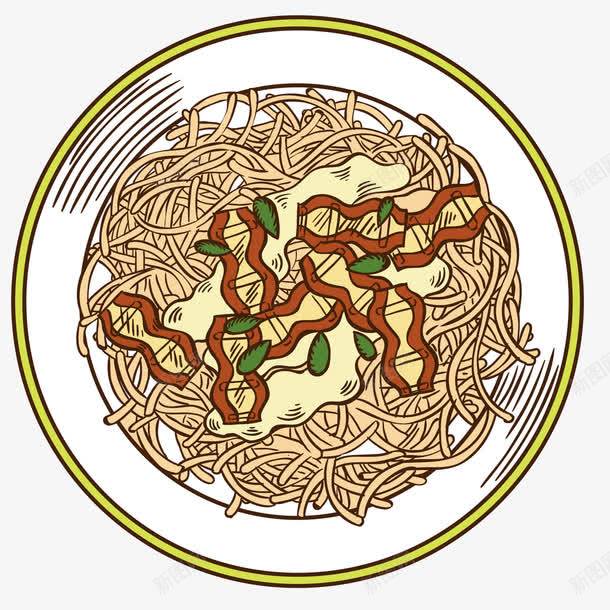 餐饮拌面矢量图ai免抠素材_新图网 https://ixintu.com 手绘插画面条 面条食物 餐饮文化 餐饮美食 矢量图