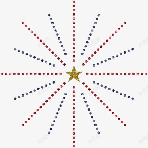 星星发散装饰png免抠素材_新图网 https://ixintu.com 发散 星星 点 红蓝 美国风 装饰