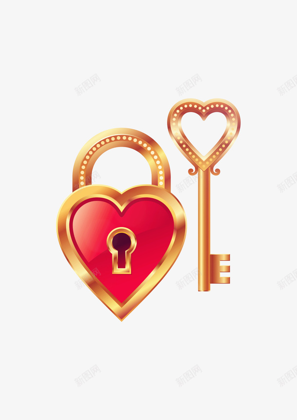 爱情锁矢量图ai免抠素材_新图网 https://ixintu.com 爱情锁 钥匙 锁 矢量图