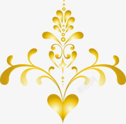 一串金色的花花纹欧式质感花纹矢量图高清图片