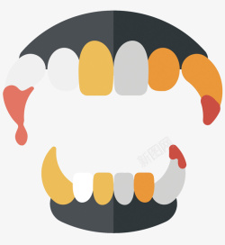 吸血鬼免扣PNG图吸血鬼的牙齿矢量图高清图片