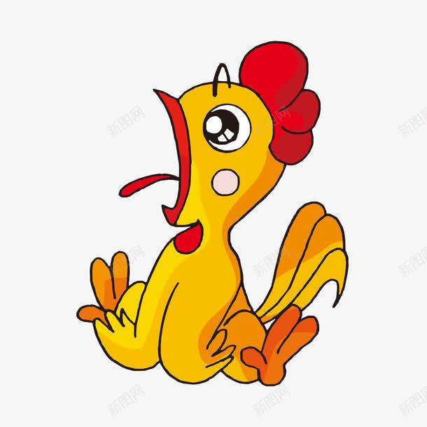 叫喊中的公鸡png免抠素材_新图网 https://ixintu.com 公鸡 动物 卡通 黄色