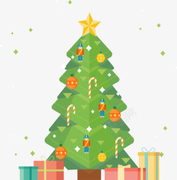 卡通立体的圣诞树矢量图素材