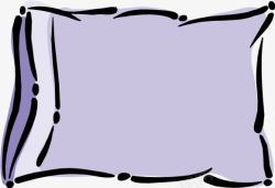 卡通紫色枕头素材