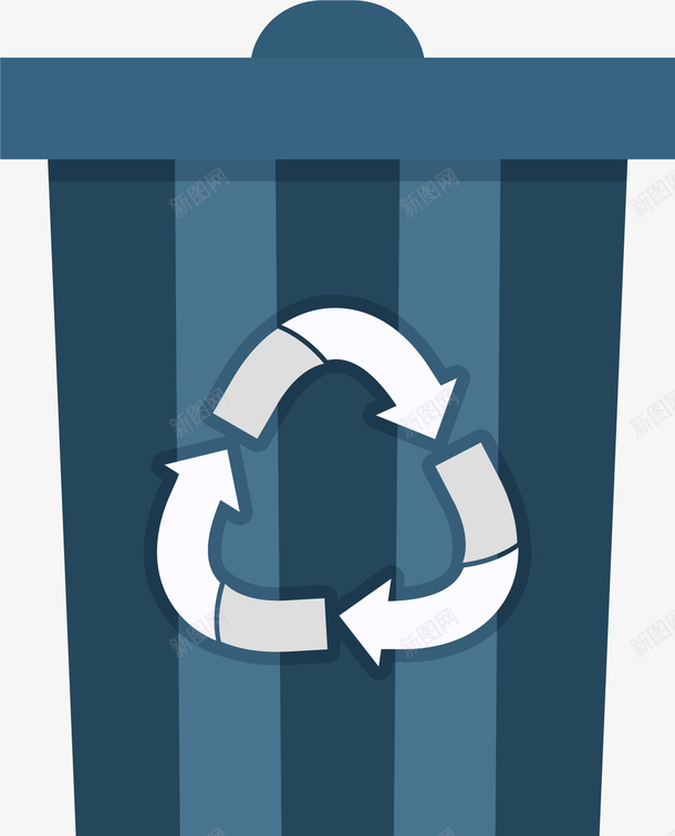 蓝色简约垃圾桶png免抠素材_新图网 https://ixintu.com 免抠PNG 垃圾桶 灰色 简约 绿色 装饰图案