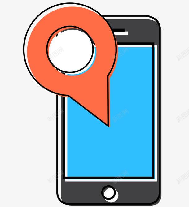 卡通手机定位png免抠素材_新图网 https://ixintu.com GPS GPS定位系统 卡通 定位 手机 电子科技