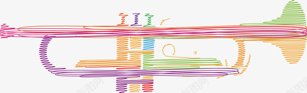彩色管弦乐器png免抠素材_新图网 https://ixintu.com 乐器 彩色 管弦 线条 音乐