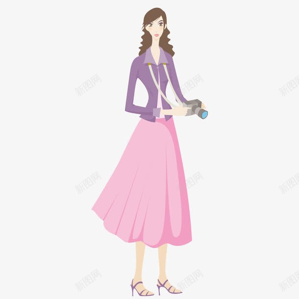 穿着粉色长裙的女子png免抠素材_新图网 https://ixintu.com 女子 粉色 长裙