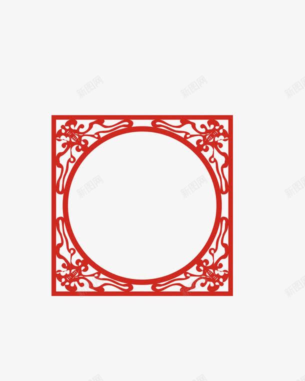 红色圆形底纹png免抠素材_新图网 https://ixintu.com 中国风 底纹 红色 花纹 装饰