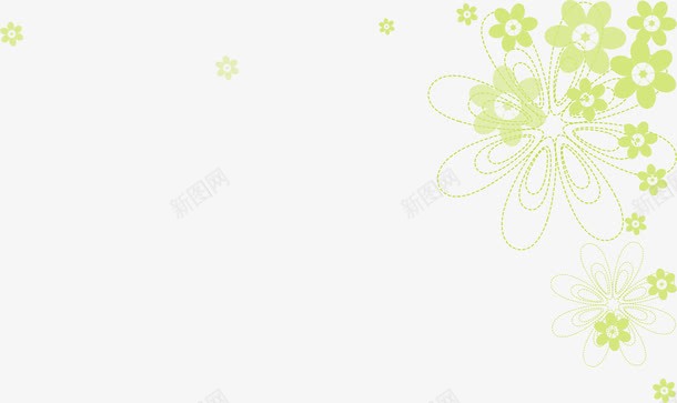 绿色花朵底纹png免抠素材_新图网 https://ixintu.com AI 卡通 底纹 手绘 线条 绿色 花朵 花纹