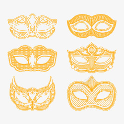 花纹面具金色面具图标矢量图高清图片