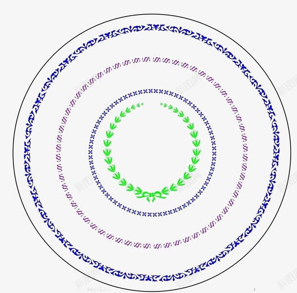 边框png免抠素材_新图网 https://ixintu.com 圆 圆形 圈 紫色 蓝色 边框