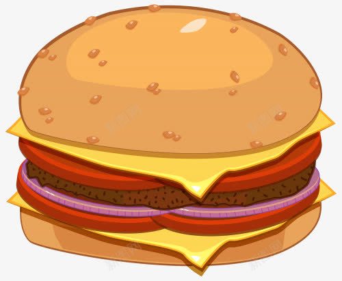 美味新鲜的汉堡包png免抠素材_新图网 https://ixintu.com 三明治 奶酪 肉片 芝士片 面包片