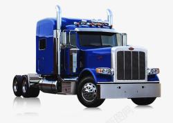蓝色载重卡车车头素材