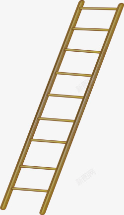 手绘黄色梯子扶梯素材