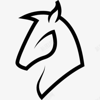 马的头部轮廓图标图标