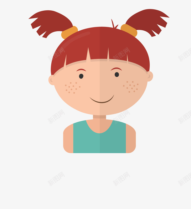 扎两个辫子的小女孩png免抠素材_新图网 https://ixintu.com 人物 可爱的 学生 小女孩 手绘图 简图 辫子