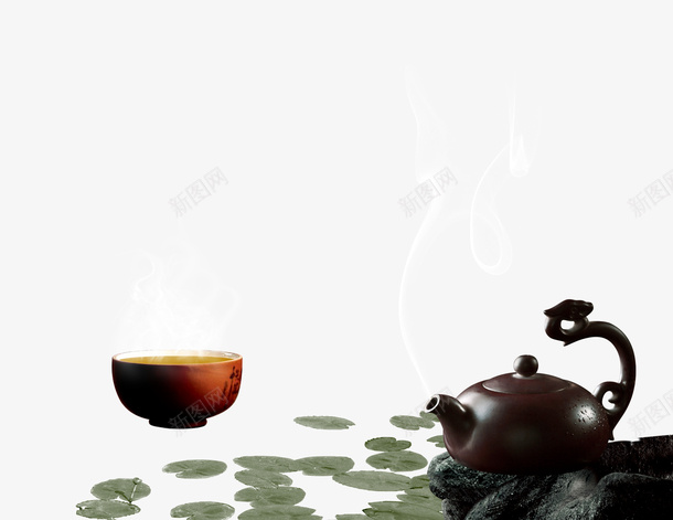 茶壶茶杯png免抠素材_新图网 https://ixintu.com 棕色 茶壶 茶杯 设计