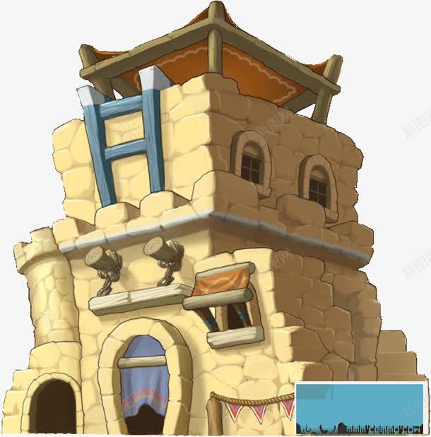卡通游戏城堡堡垒png免抠素材_新图网 https://ixintu.com 卡通 城堡 堡垒 游戏