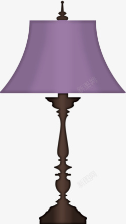一盏台灯卡通紫色台灯高清图片