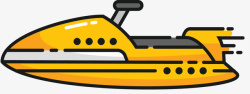 水上快艇黄色扁平风格卡通运动矢量图高清图片