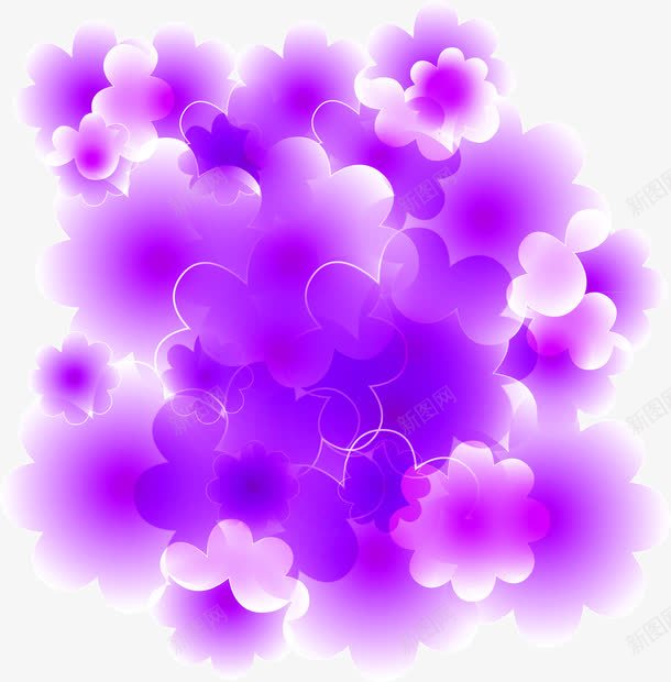 手绘紫色剪纸花朵png免抠素材_新图网 https://ixintu.com 剪纸 紫色 花朵