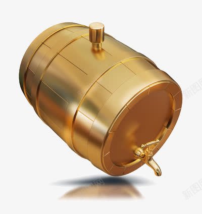 金色桶png免抠素材_新图网 https://ixintu.com 存储 容量 酒桶
