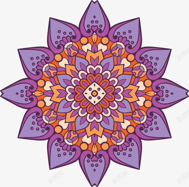 紫色美丽宗教花纹矢量图ai免抠素材_新图网 https://ixintu.com 佛教 佛教花纹 宗教 宗教花纹 矢量png 紫色花纹 矢量图