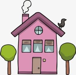 紫色小屋可爱紫色小房子高清图片