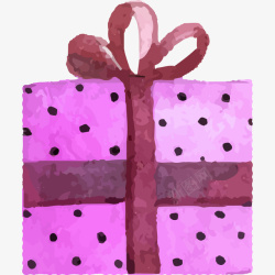 粉色水彩礼盒素材