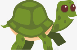 绿色卡通乌龟矢量图素材