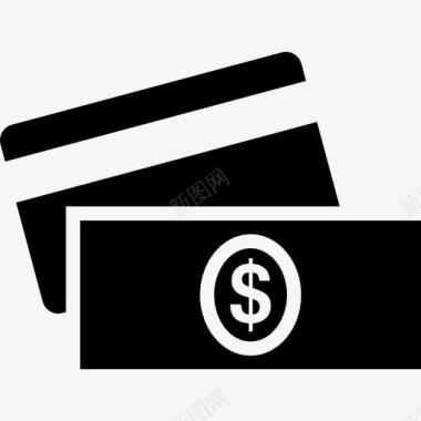 信用卡和美元图标图标