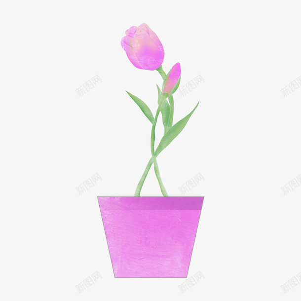 精美手绘花朵元素png免抠素材_新图网 https://ixintu.com 元素 精美 紫色 花朵