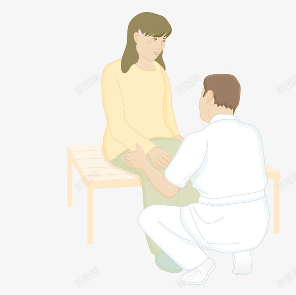 给女人看腿的男医生png免抠素材_新图网 https://ixintu.com 医生 女人 看病