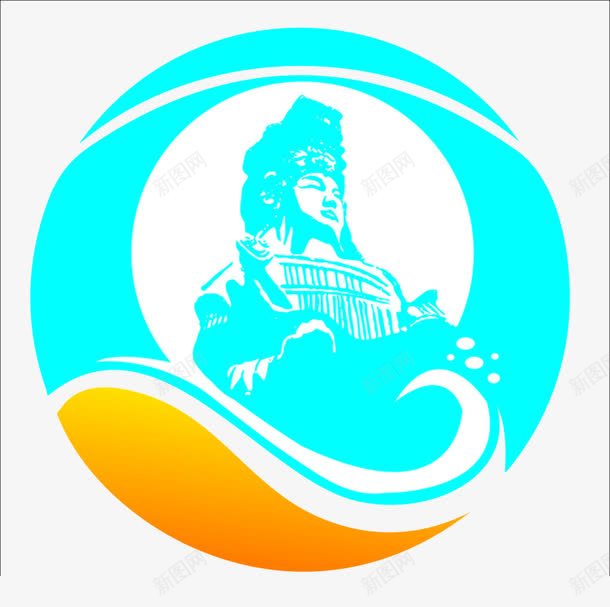 湄洲岛妈祖LOGO图标png_新图网 https://ixintu.com 圆形 妈祖 标志 蓝色
