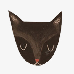 忧郁的猫卡通黑色猫头高清图片